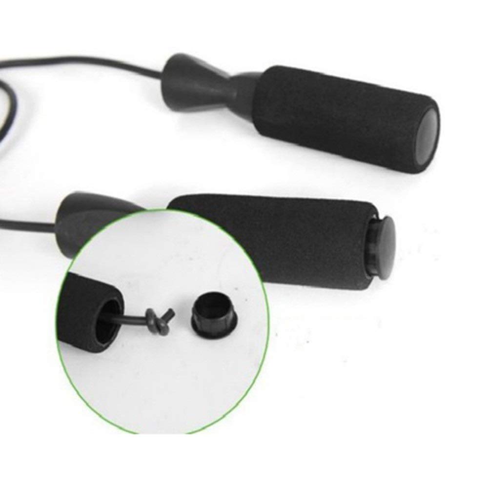1PC Skip Rope Esercizio aerobico Boxe Salto Corda per saltare Velocità regolabile Cuscinetto Fitness Cavo in PVC nero Cuscinetto Corda per saltare