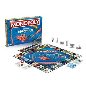 Winning Moves Monopoly Lilo & Stitch Edition - Popular Board Game Lilo & Stitch - Strategy Board Game with Family & Friends! - 2-6 Players Aged 8+