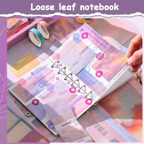 Image of GDNK Scrape Book Kit Scrapbooking Kit Vintage Journal Scrapbook Pack DIY Paper Stickers, Craft Kits Notebook, Collage Album Aesthetic Sticker Journaling Scrapbook Photo Album (Pink Sunset Glow)