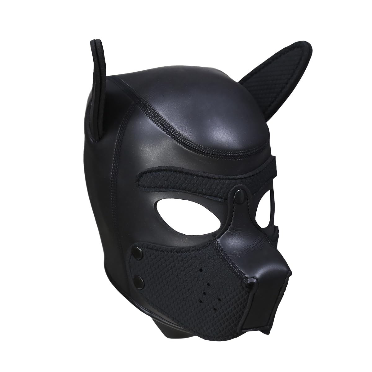 Neoprene Puppy Hood Camo Full Face Mask Cosplay Costume Dog Head Masks (Black)