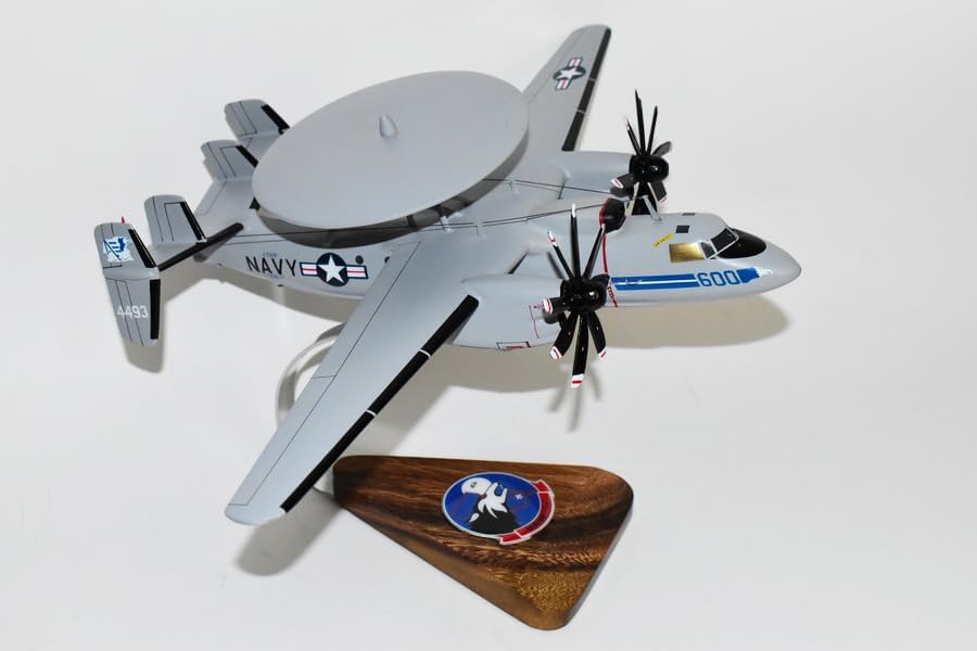 VAW-77 Night Wolves E-2C Model, Navy, 1/54 (18" Wingspan), Mahogany