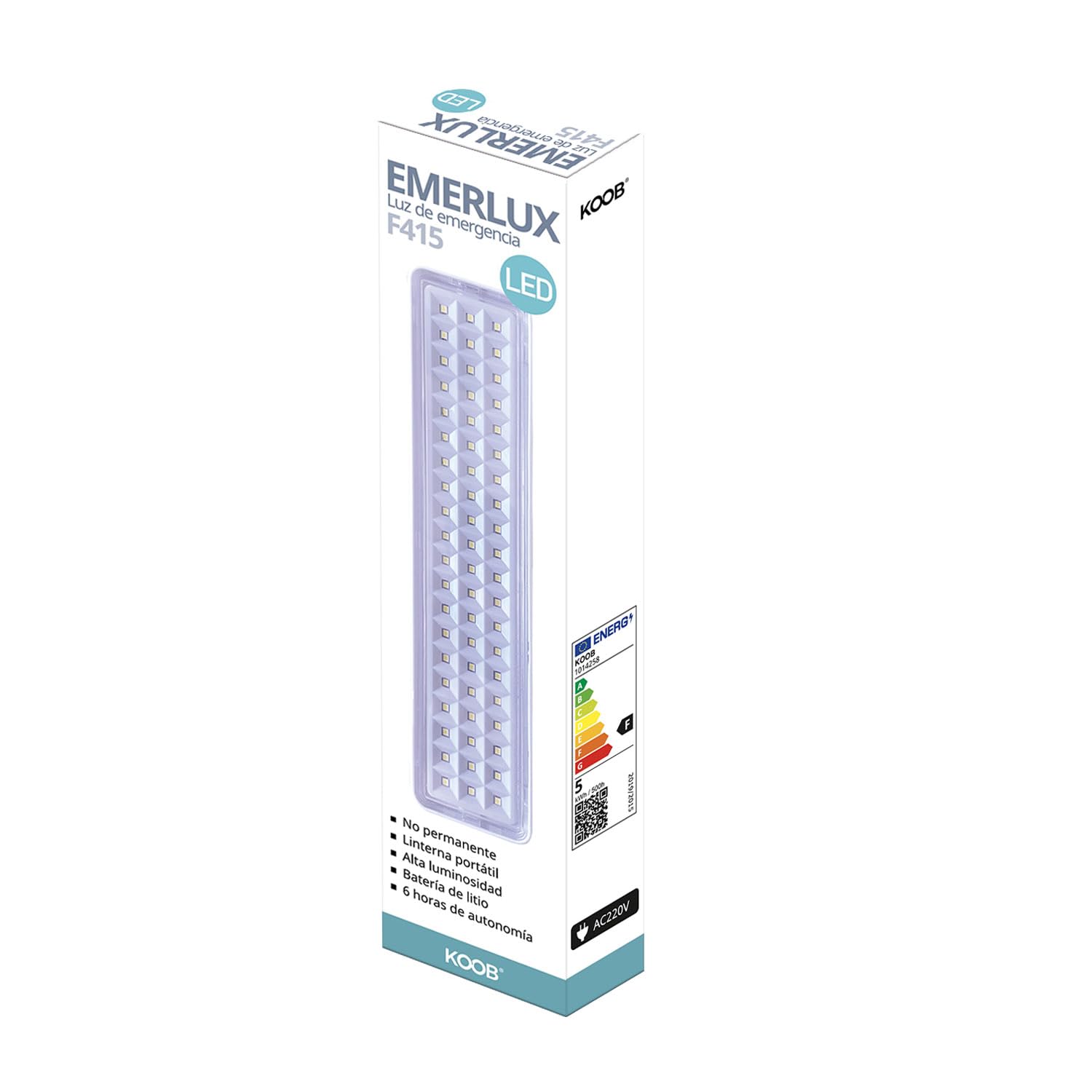 LEDBOX Pack 5 x Luz de emergencia Led EMERLUX F415B, No permanente, Blanco frío