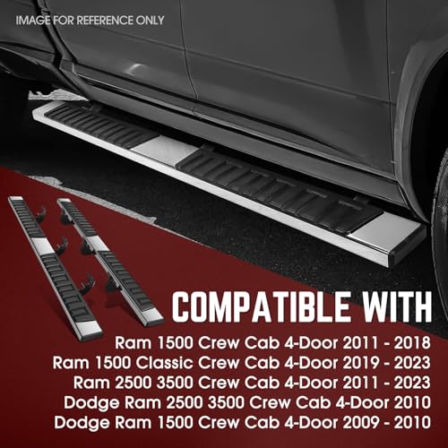 Estribos laterales planos 6.75" DNA Motoring para Ram 2500 3500 miniatura 6