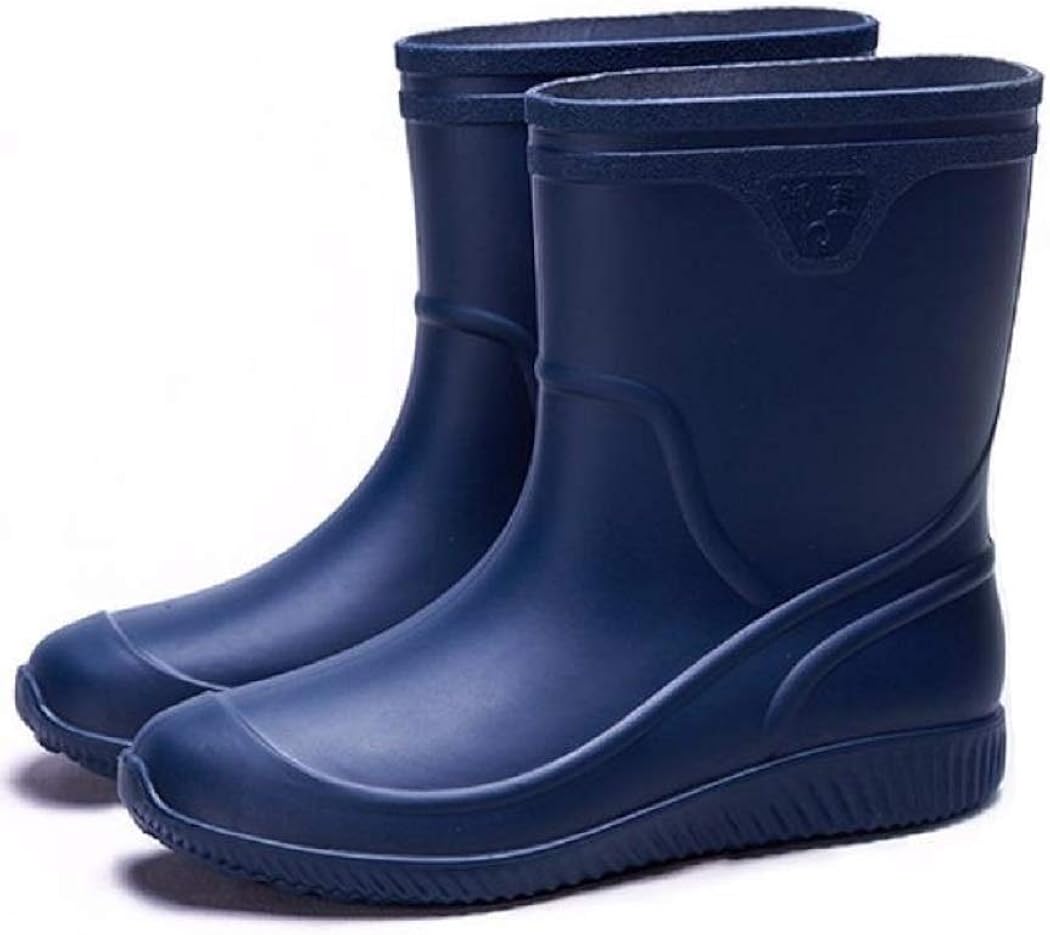  | Laple Mens Rain Boots Slip On Non-Slip Waterproof Rubber Ankle Boots Rain Shoes | Rain
