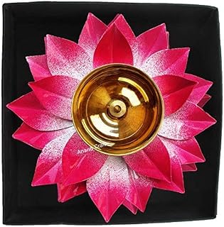 Aport Home Presents Lámpara de Lotus Forma de Lotus Brass para Pooja (Rosa, 5 Pulgadas)