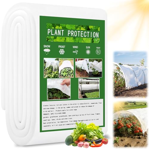 10 x 33 Ft White Shade Cloth for Garden 1.2 oz/yd Thick Non-Woven White Light Refraction Sun Shade Cloth Cover for Protecting Outdoor Plants Vegetables from Direct Sunlight