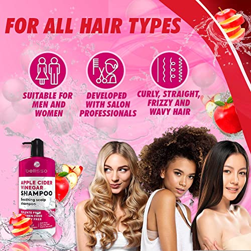 Apple Cider Vinegar Shampoo - Sulfate Paraben And Silicon Free Anti Dandruff Product For Women And Men - Deeply Moisturizing Formula - Dry Scalp Treatment For Oily Hair – Professional Grade Products #TOP6