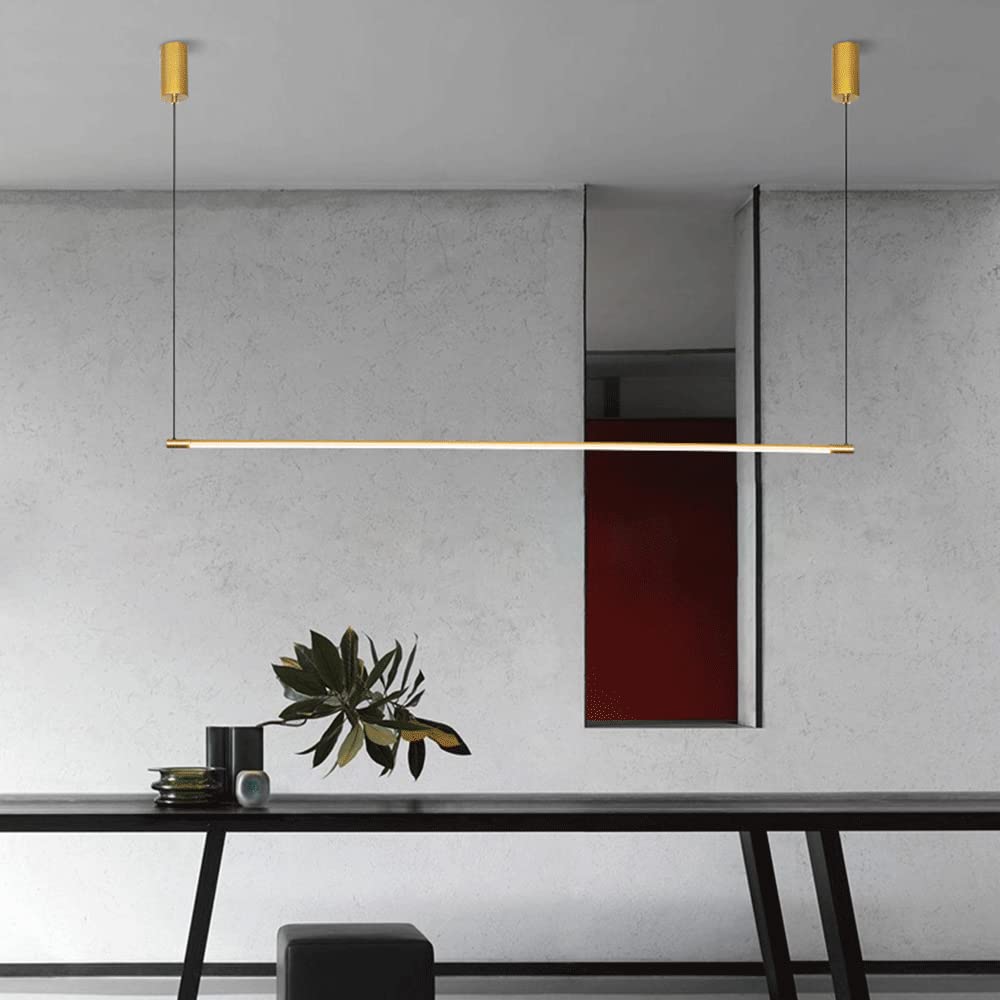 Pojedyncza liniowa lampa wisząca, ultra-cienkie metalowe długie wiszące światła, dekoracyjne listwy oświetleniowe lampy sufitowe do jadalni, nordyckie minimalistyczne oświetlenie LED Atmosphere 3000K