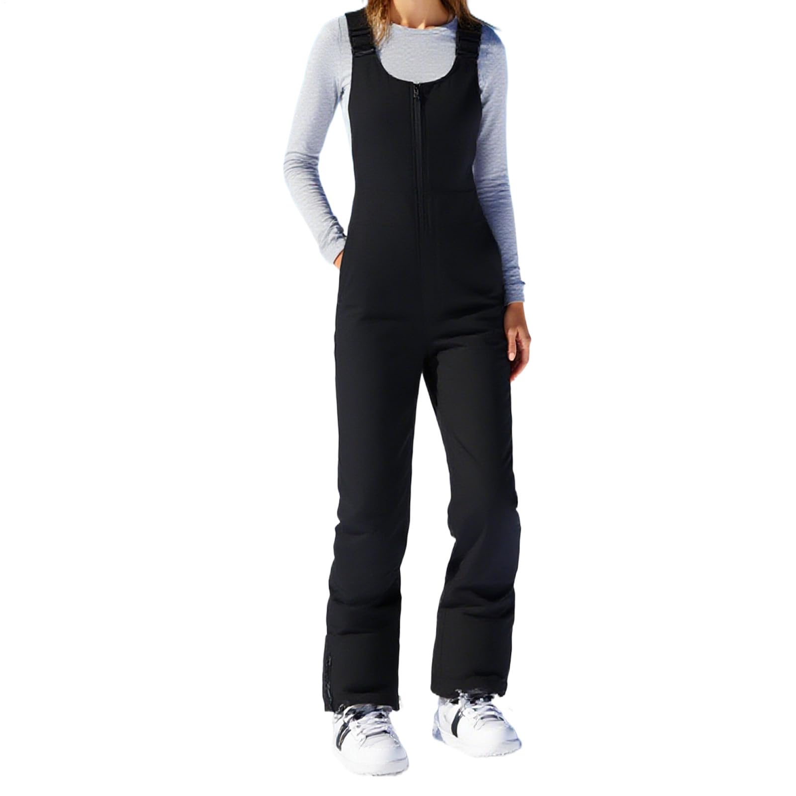 Mono con peto para nieve: correa ajustable para el hombro, pantalones impermeables a prueba de viento para deportes de invierno cálidos y cómodos, peto aislado con tejido elástico, mono esquí