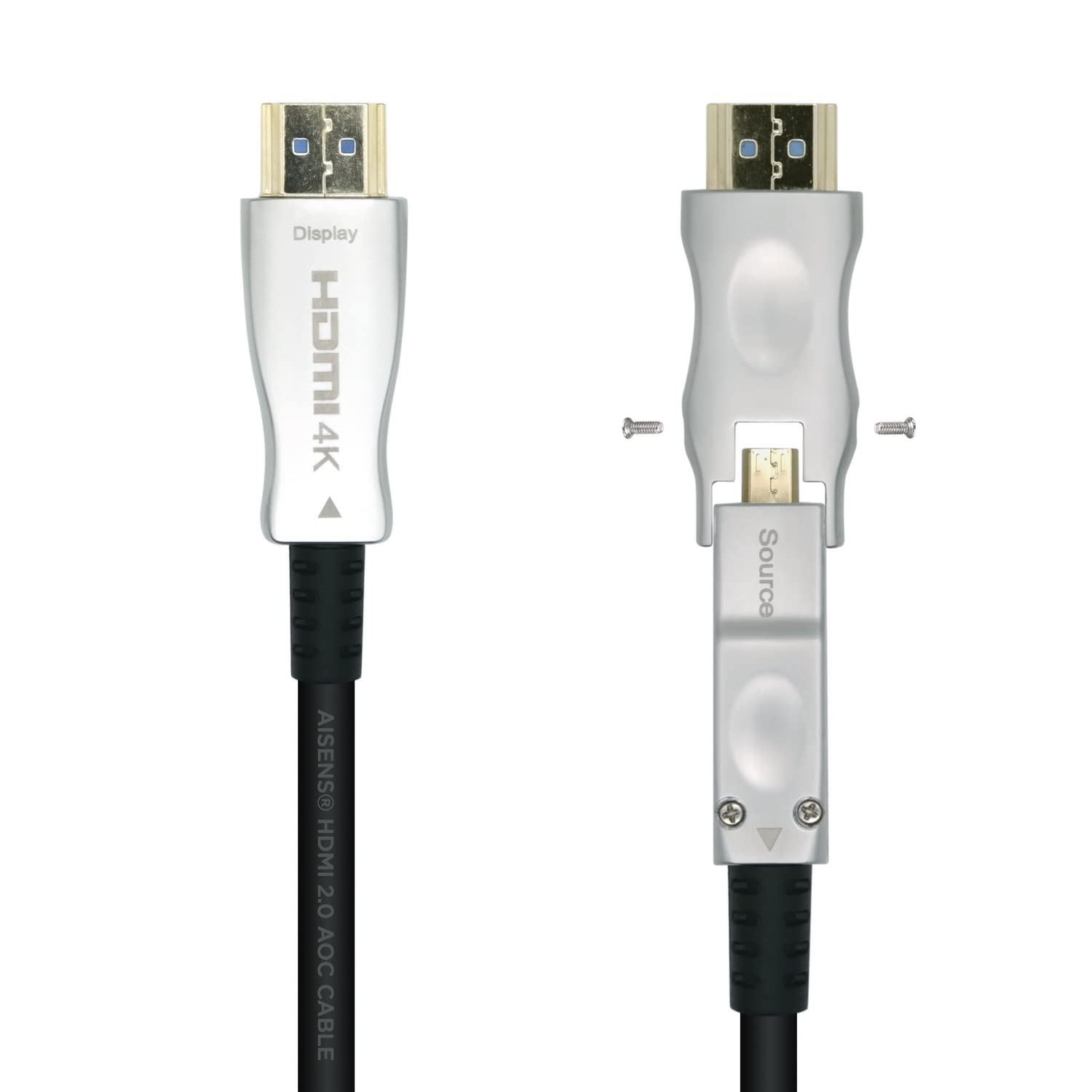 AISENS A148-0511 Cavo HDMI V2.0 AOC smontabile premium alta velocità/HEC 4K@60Hz 4:4 18Gbps, A/M-D/A/M, nero, 20m