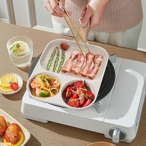 Poêle antiadhésive contre les matins pressés : 3 sections de cuisson - 7