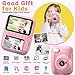 Kids Camera Instant Print -Toddler Portable Travel Print Digital Photo Camera Toy, Holiday Birthday Graduation Gift for Kid 3-12 Year Old, Photomaker Kit for 4 5 6 7 8 9 10 Boys Girls（Pink）