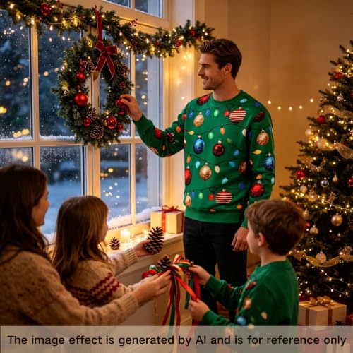 All-Over Baubles and Fairy Lights Christmas Sweatshirt - Image 3