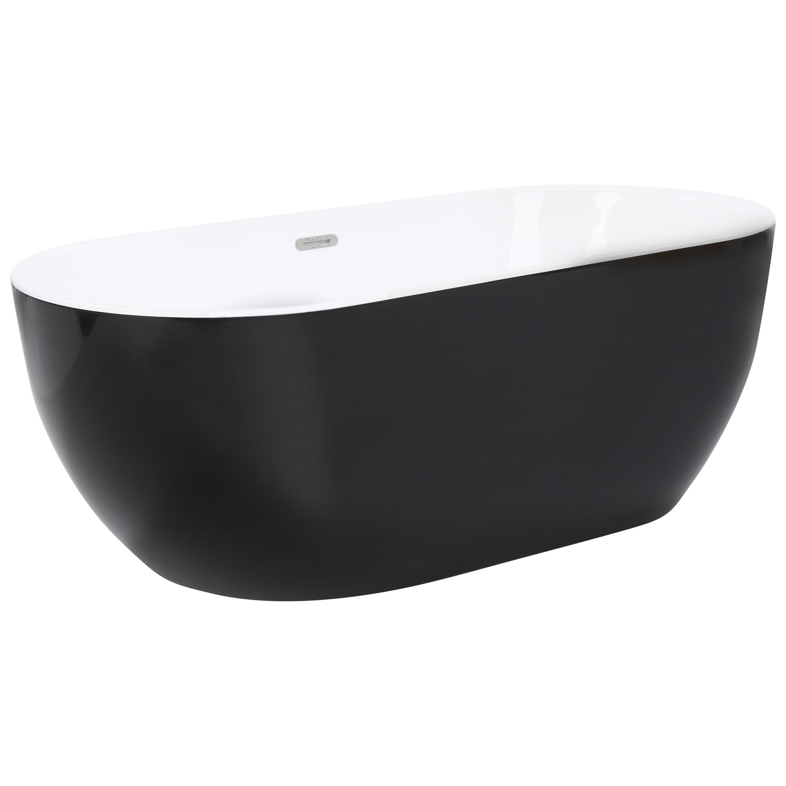 Bañera independiente de acrílico negro plateado 170 cm moderno Nevis