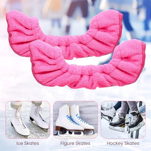 WJIAAA Ice Skate Blade Guards, Skate Covers for Hockey Skates Figure Skates and Ice Skates(Pink) - Thumbnail 4