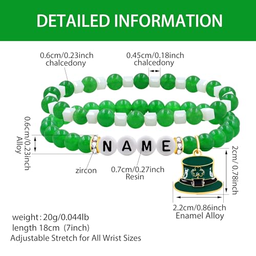 Bijoux bricolage Saint-Patrick et bracelet perles blanches et vertes