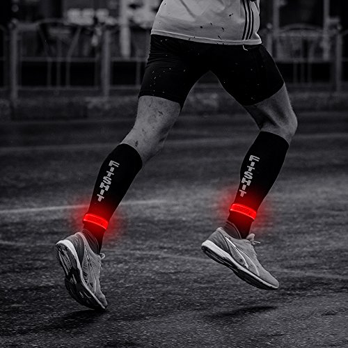 Bseen 2 Pack Led Armbands For Running - Glow In The Dark Safety Running Gear Led Bracelet Sports Wristbands (Red) #TOP5