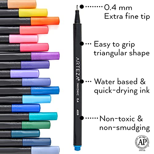 Arteza Fineliner Fine Point Pens And Art Markers & Pens Organizer (144 Slots) Bundle, Drawing Art Supplies For Artist, Hobby Painters & Beginners #TOP4