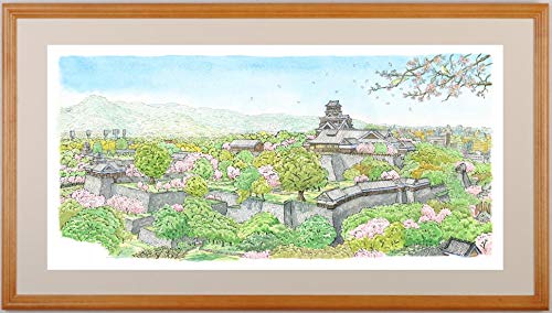 Amazon | 内藤謙一 「春の熊本城・G」 熊本城 絵画 風景画 熊本
