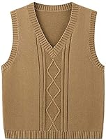Algopix Similar Product 13 - Partvece Girls V Neck Solid Color Cable