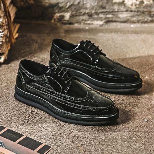 Men's Casual Wingtip Dress Sneakers Orthopedic Classic Leather Dress Shoes for Men Fashion Platform Wingtip Brogue Oxford for Men2