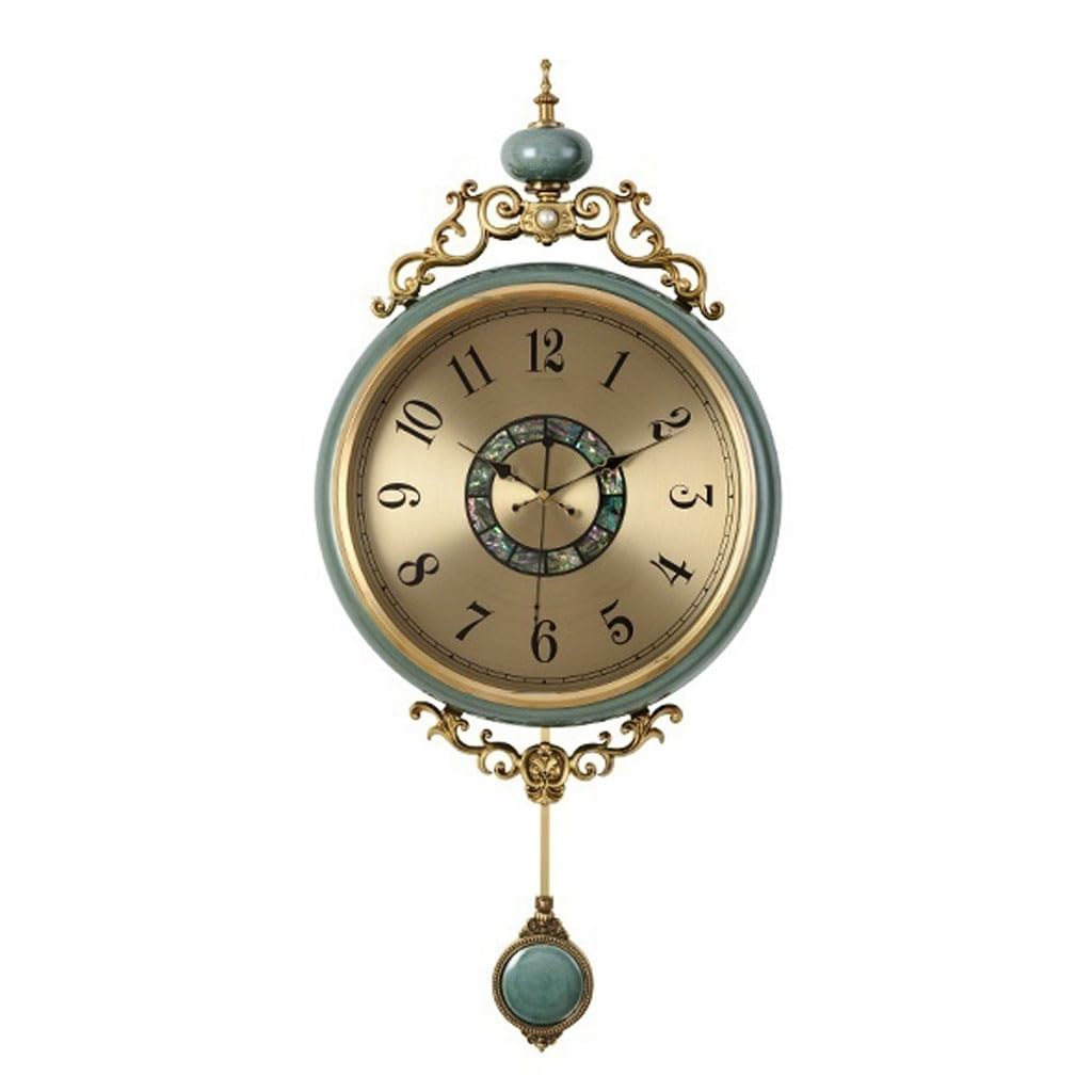 EINES Silent Decorative Wall Clock Nordic Retro Ceramic Decorative Wall Clock Living Room Clock Wall Hanging Creative Light Luxury TV Background Wall Clock Easy to Read