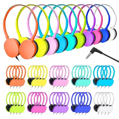 XOSDA 100 Pack Bulk Headphones for School Classroom Kids...