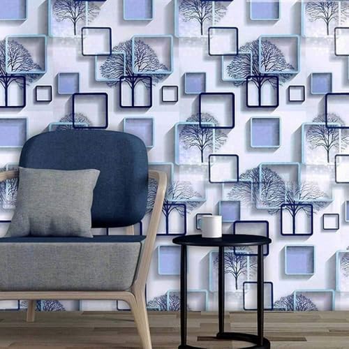 Image of Classics Pattern Peel and Stick Home Wallpaper, PVC Self Adhesive Wall Decor Wallpaper for Living Room, Hall, Restaurant (300 cm x 45 cm) (3D Square)