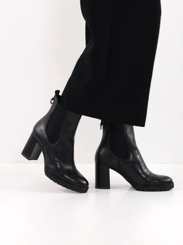 Tamaris Damen Lace Boot Heel 1-25132-45, Botas Cortas al Tobillo Mujer, Negro Mate, 36 EU