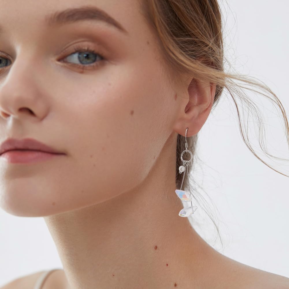 DICOSMETIC 150Pcs Teardrop Crystal Glass Beads 13x6mm Glass Faceted Beads Clear AB Bead Top Drilled Sun Catcher Bead for Bracelet Necklace Jewelry Making, Hole: 1mm - Image 6