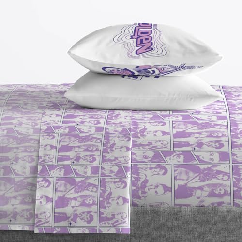 Image of Jay Franco Kids Sheet Set with Fitted, Flat Sheets & Pillow Cover - Ultra-Soft Bedding with Pillowcase for Room Decor, White - Kpop Demon Hunters, 4 Piece Full