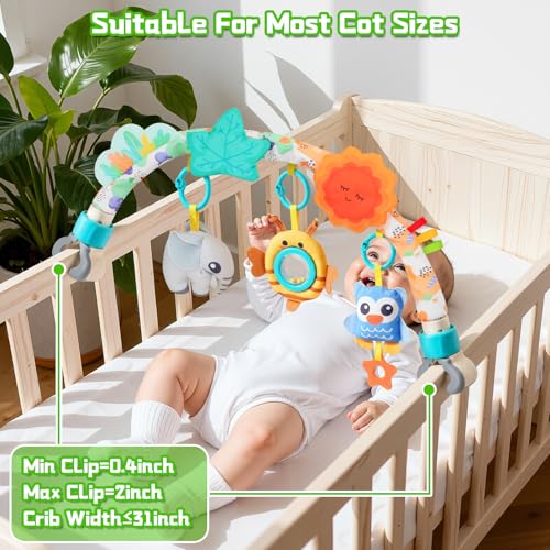 Image of Car Seat Toys for Babies 0-6 Months,Arch Stroller Toys for Infant 0-6 Months,Mobile for Bassinet Bouncer Hanging Toys Fit for Crib,Stroller,Car Seat Shower Gifts for Baby 6-12 Months(Animals)