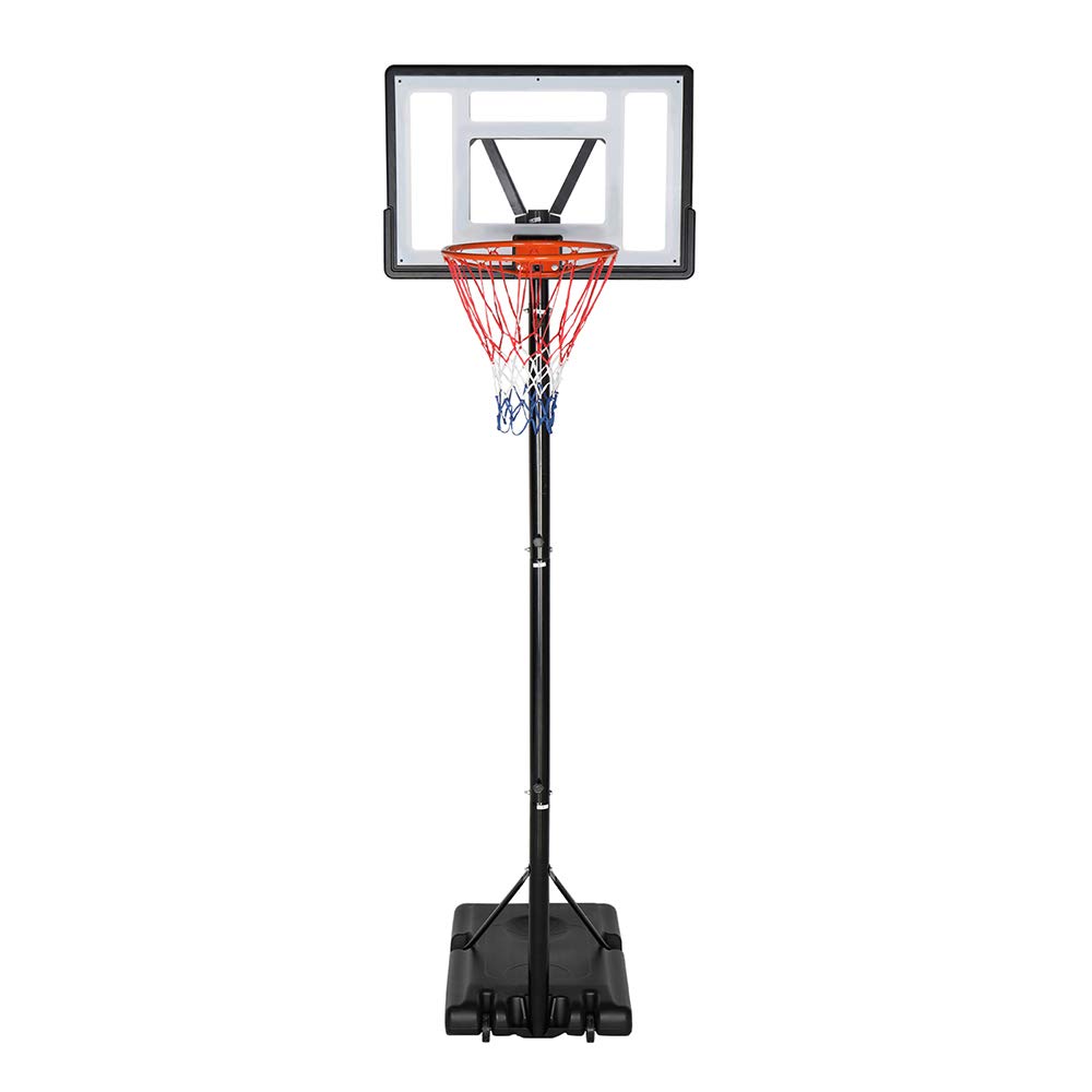 Portable Basketball Goals System for Adults & Teenagers,Pro Court Height Adjustable(7ft-10ft),35 Inch Backboard Black & White.