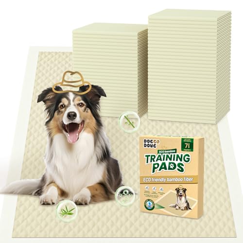 Image of Bamboo Small Puppy Pads Pee Pads for Dogs 22 inchx22 inch 7 Count | Training Pads Deodorizing Leakproof Quick Drying Dog Pee Pads Super Absorbent Disposable Puppies