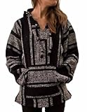 Classic Mexican Baja Pullover Hoodie, Unisex (Black Medium)