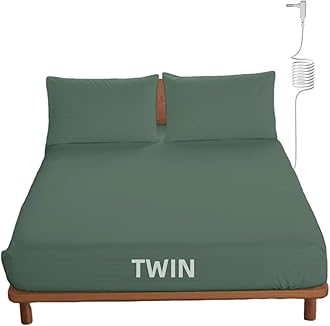 OKOHEY Grounding Fitted Sheets with 15ft Earthing Cord, Twin Size, 90% Organic Cotton + 10% Silver Fiber, Soft & Breathable Grounded Sheet for Better Sleep and Enhanced Wellness, Green