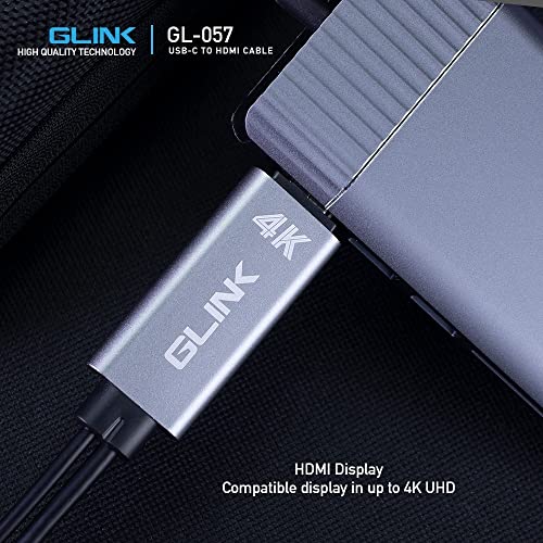 Image of G-Link GL057 USB 3.1 Type C to HDMI 1080P HDTV Mirroring & Charging Cable, Digital AV Video Adapter for Android Smartphone to TV, Projector, Monitor Upto 4K UHD (1.8 MTR /6FT) Black