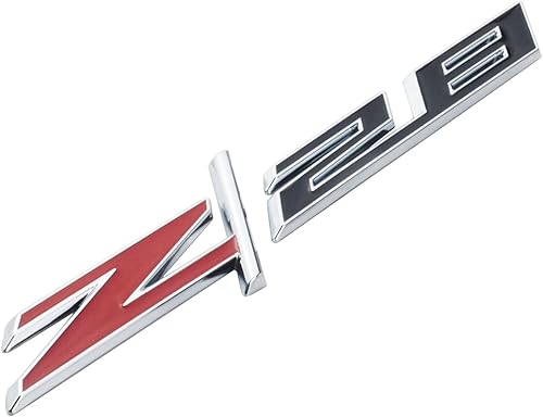 Miniatura 3 de Dos piezas 22925211 Camaro Z28 Emblema de guardabarros derecha e izquierda de repuesto para Camaro 2014-2020 (negro rojo)