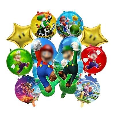 Juego de decoración de cumpleaños con temática de dibujos animados, 10 piezas globos de cumpleaños con temática de videojuegos, Incluyendo Redondos, Estrella de cinco puntas, Globo con forma humana | Ya disponible en tu tienda friki favorita! En mundofriki.es! Juego de decoración de cumpleaños con temática de dibujos animados, 10 piezas globos de cumpleaños con temática de videojuegos, Incluyendo Redondos, Estrella de cinco puntas, Globo con forma humana | Ya disponible en tu tienda friki favorita! En mundofriki.es!
