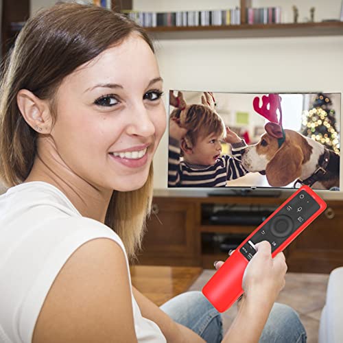 Image of Case Compatible with Samsung Smart TV Remote Controller BN59 Series, Light Weight Silicone Cover Protector Shockproof Anti-Slip Remote Skin Sleeve - Red