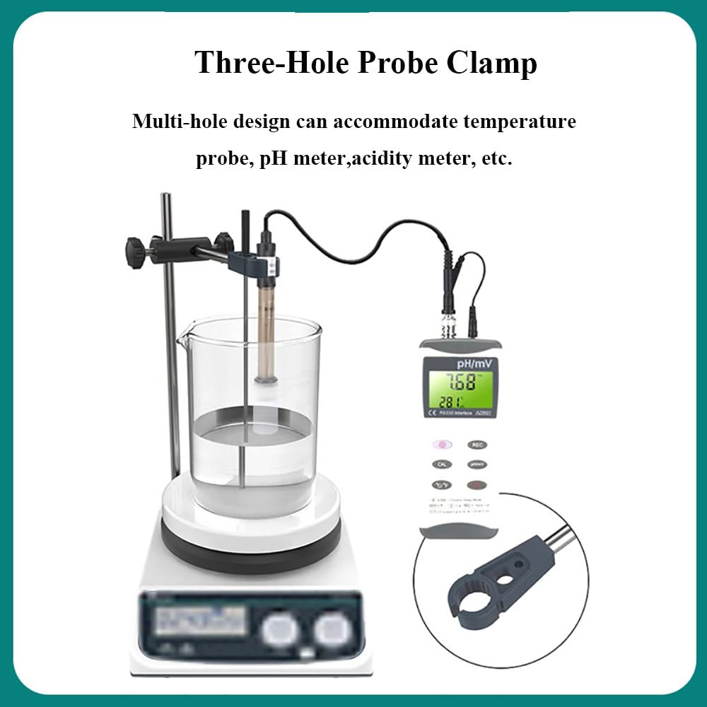 Piastra Riscaldante Con Agitatore Magnetico,Display Digitale+Manopole,Con Piastra In Vetroceramica Da 7,2",100-1500Giri/Min,Agitatore Magnetico Da 20Litri,Con Supporto,Sonda Di Temperatura