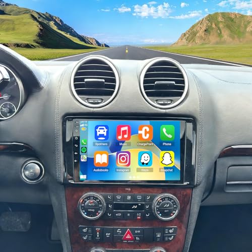 Car Radio for Mercedes Benz ML GL ML280 ML350 ML500 GL320 GL350 GL450 W164 X164 2005 2006 2007 2008 2009 2010 2011, 9'' Touch Screen Car Radio with Wireless Carplay Android Auto-2+32G