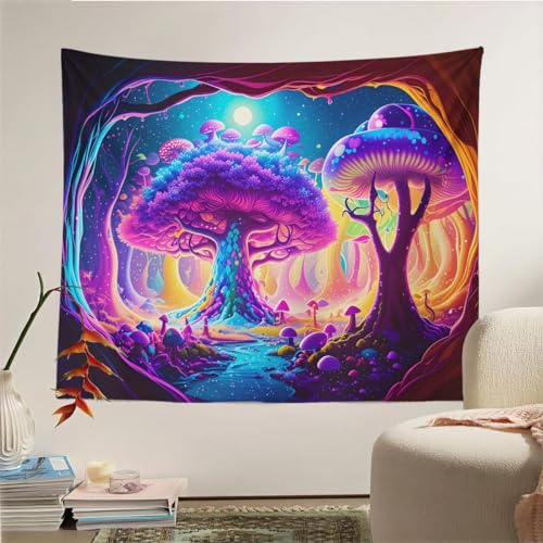 XIGUAGUO Forest Tree Mushroom Tapestry for Bedroom Aesthetic Decor Wall Hanging Home Dorm by XIGUAGUO - Image 5