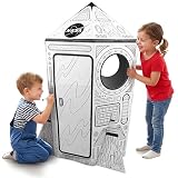 NASA Cardboard Rocket Ship Playhouse Arts and Crafts Kit for Kids | Build Color and Decorate, Nearly 4 Ft. Tall, Imaginative Astronaut Play, Indoor Playhouse, Space Craft, Birthday Gift