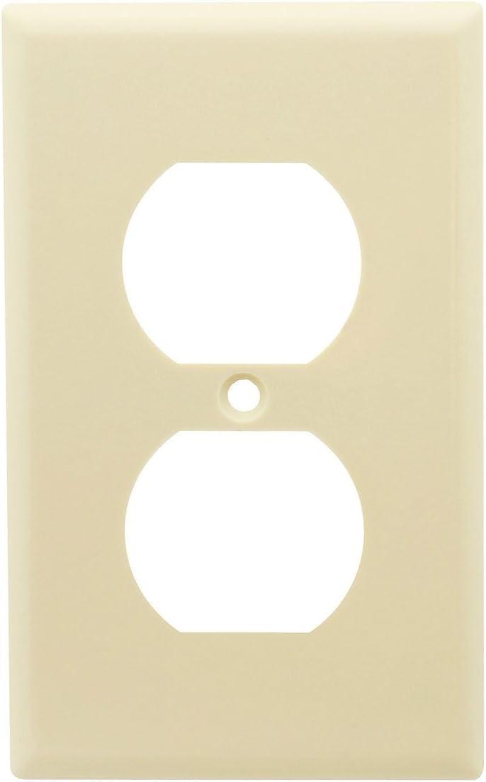 Leviton 82003 1-Gang Duplex Device Receptacle Wallplate, Standard Size ...