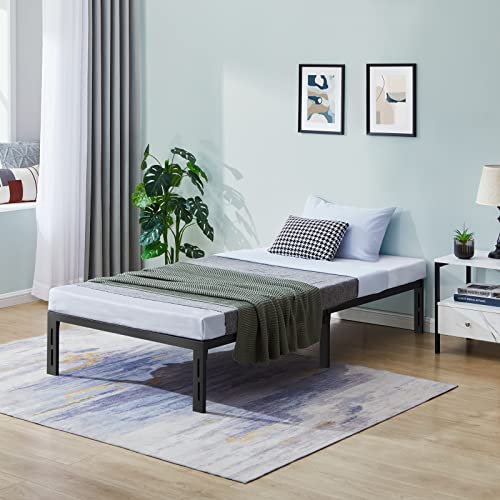 Greenforest Twin Bed Frame Quick Lock Heavy Duty Metal Platform Bed Mattress Foundation, No Screws And No Box Spring Needed #TOP7