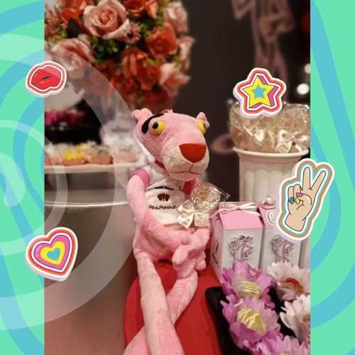 Pantera Cor de Rosa Brinquedo de Pelúcia Grande 90 cm Com Musica da Personagem Tem Roupa Brinquedo d