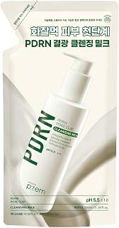 MAKE P:REM PDRN Pore Clay Cleansing Milk, Hydrating Gentle Face Wash for Sensitive Skin, Korean Face Wash, Milky Cleanser, 6.76 fl.oz. (100ml, Refill Pouch)