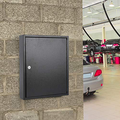 Kyodoled Key Storage Lock Box With Key,Locking Key Cabinet,100 Key Management Wall Mount With Key Lock,Key Hooks & Tags Key Labels,(Black 100 Key) #TOP6