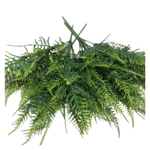ZILOOK YEJIANGHUA 7 Tallos espárragos Artificiales Helecho Hierba arbusto Flor Oficina Oficina Verde plástico Decorativo Planta Ajuste for la Oficina en casa Caliente Natural